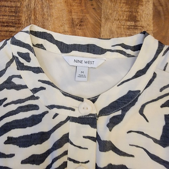 Nine West Fit & Flare Utility Dress Women's Size M Zebra Animal Print - Picture 2 of 11